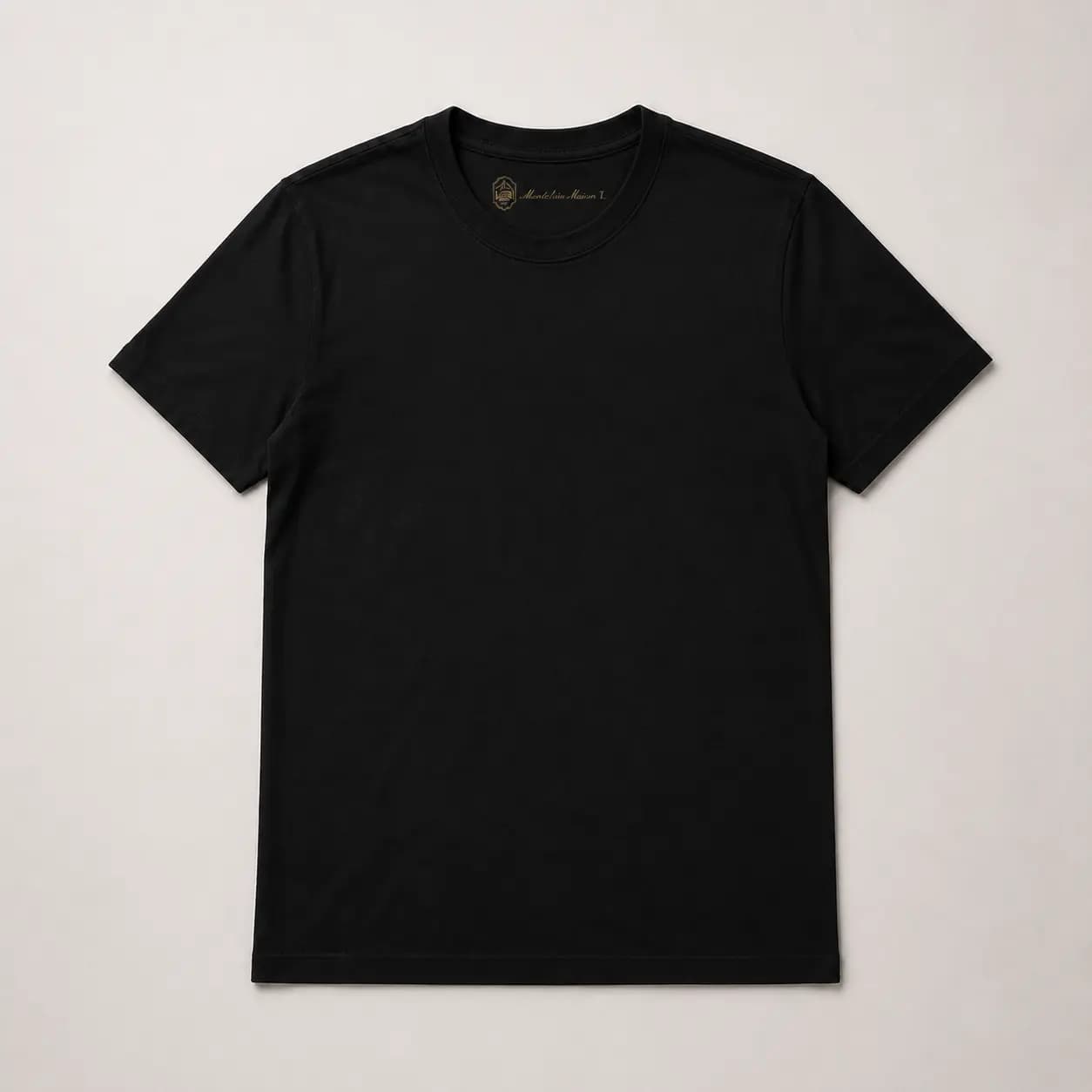 Flat lay shot of the Montclair tee in midnight black