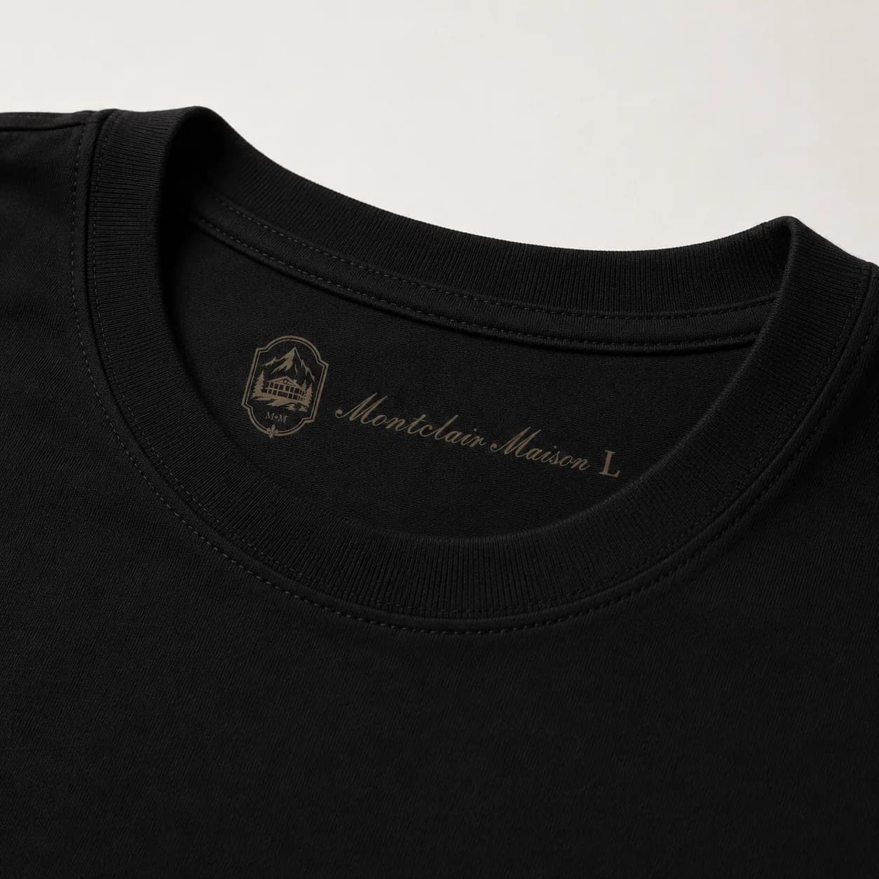 Close-up detail of the Montclair tee tag